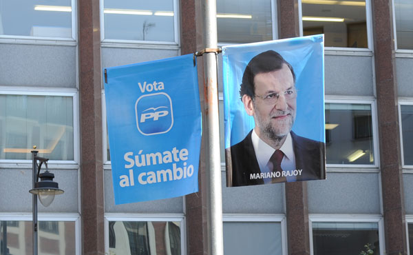 Foto von Mariano Rajoy auf einem Wahlplakat