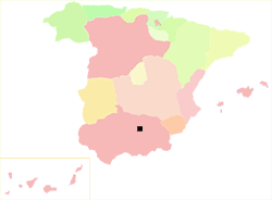 Karte Provinz Jaén, Andalusien