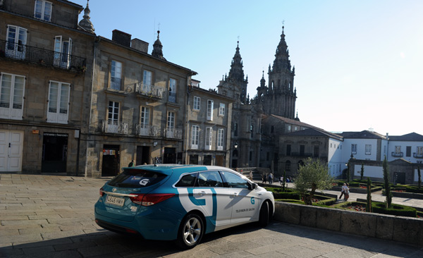 Galicisches TV-Auto in Santiago de Compostela