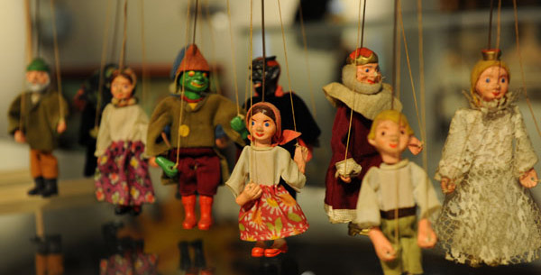 Puppen in einem Museum in Lalín, Spanien