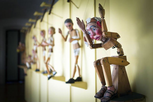 Marionetten im Puppenmuseum Spaniens in Cádiz