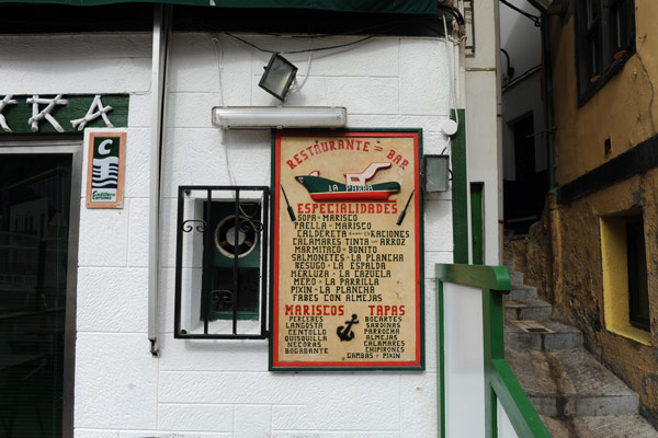 Speisekarte in Asturien, Nordspanien