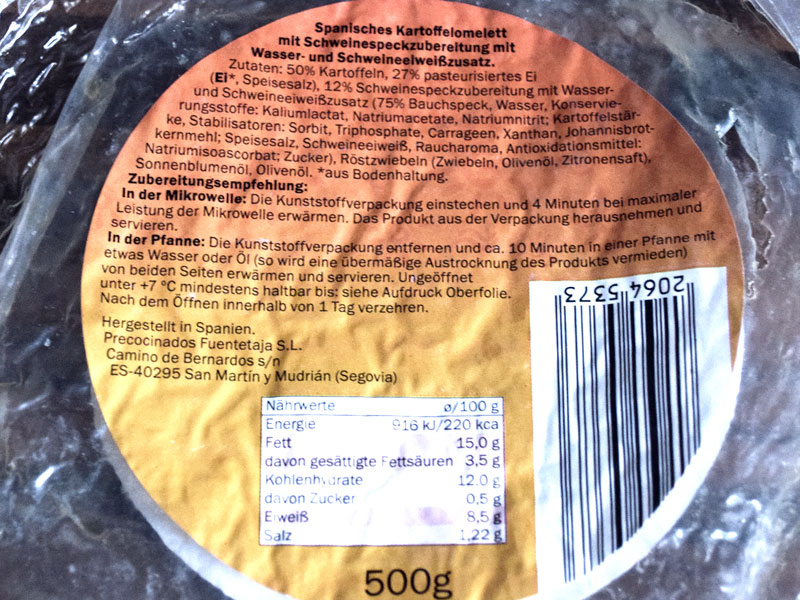 Tortilla und ihre Inhaltsstoffe beim Discounter