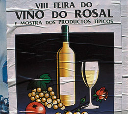 Wein aus Galicien: ein Plakat