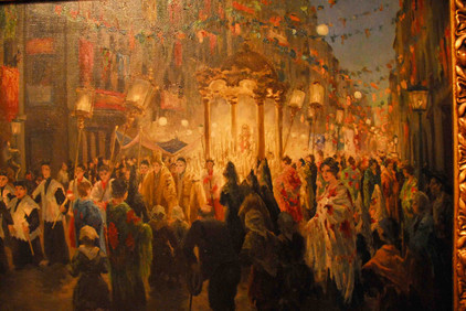 Stadtfest Cayetano als &Ouml;ltem&auml;lde