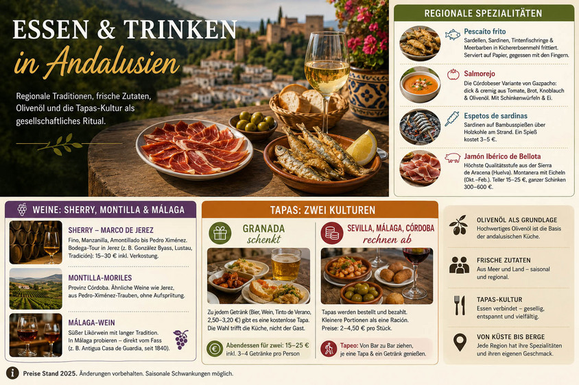Esskultur in Andalusien. Graphik Alexander Gresbek Esskultur in Südspanien