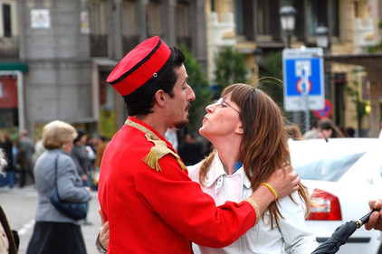 Begrüßungskuss in Madrid
