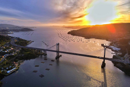 Die Bucht von Vigo in Galicien Die Bucht von Vigo