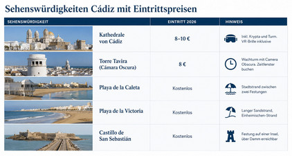 Praktische Tipps zur andalusischen Stadt Cádiz Reisetipps zu Cádiz