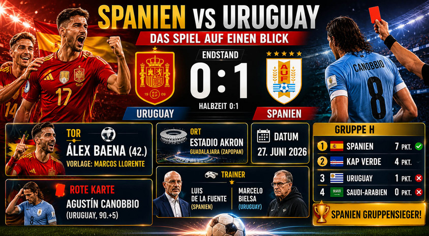 Spanien besiegt Uruguay