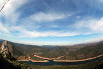 Weitwinkelaufnahme Fluss Tajo, Extremadura