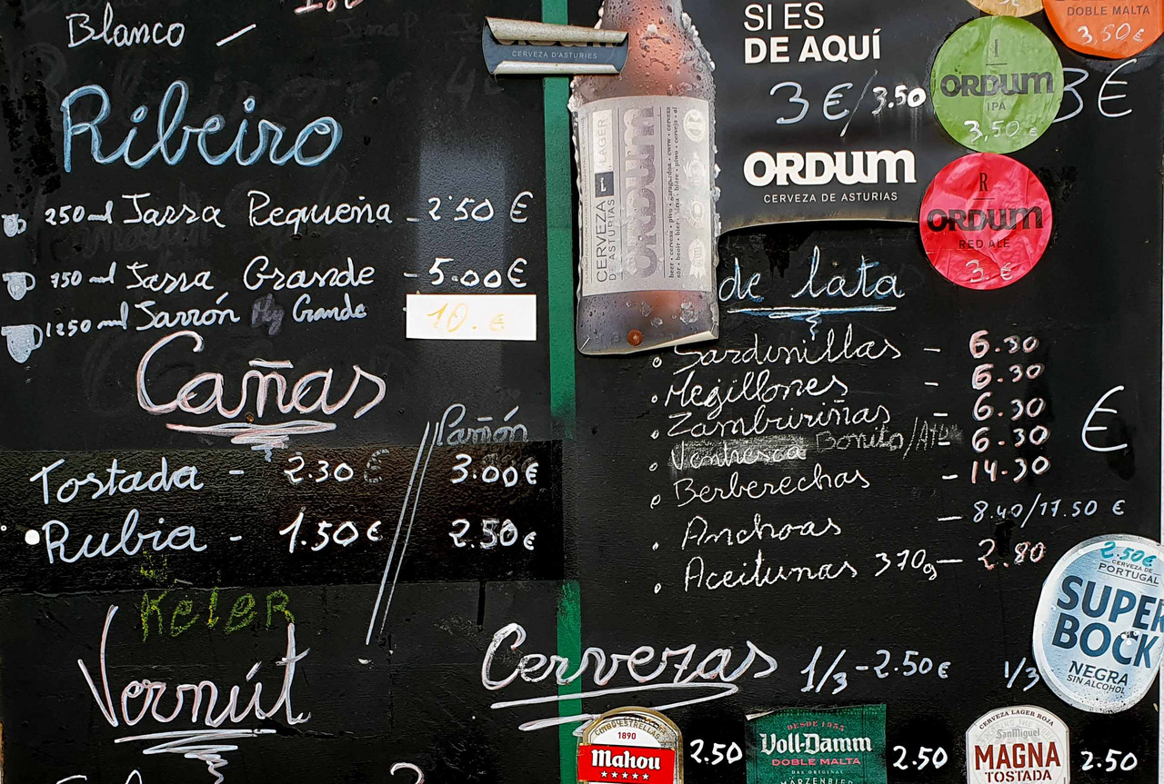 Speisekarte in Spanien Spanische Speisekarte
