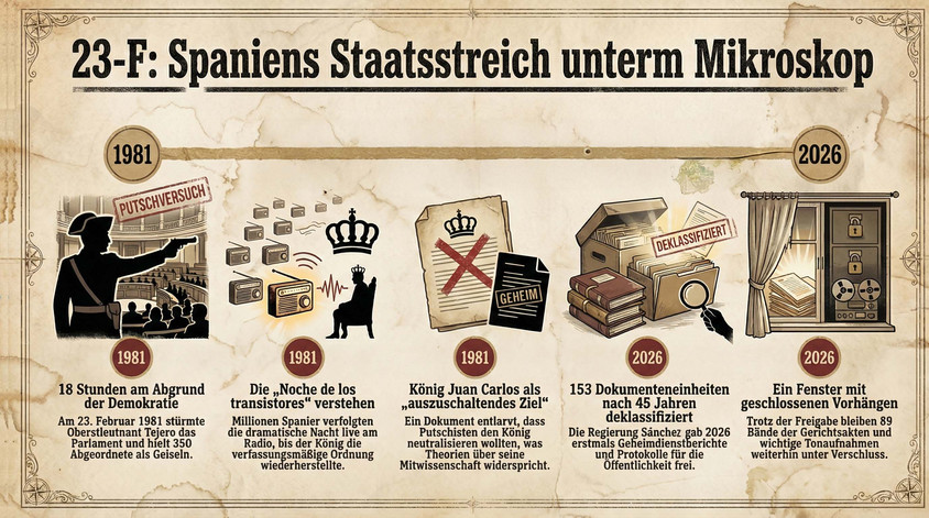 Putschversuch in Spanien, Graphik: Alexander Gresbek