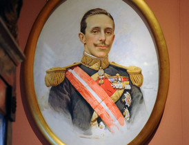 Porträt von König Alfons XIII, der das Museo Naval eingerichtet hat.