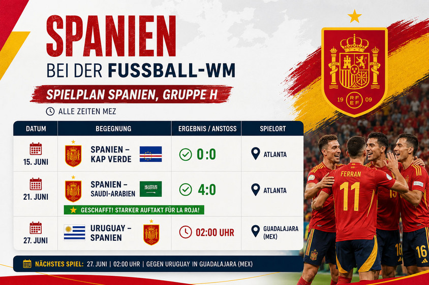 Spanien bei der WM, Graphik Alexander Gresbek Fußball-WM, Spanien-Gruppe