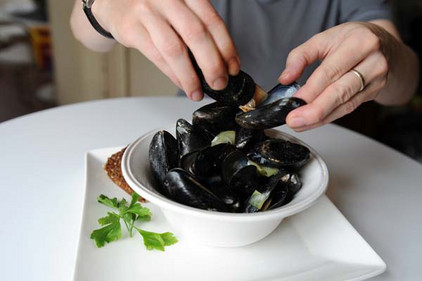 Miesmuscheln zubereitet