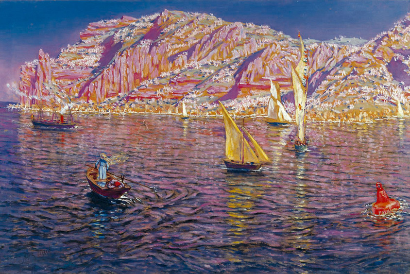 Blick auf die Bucht aus der Sicht des Malers