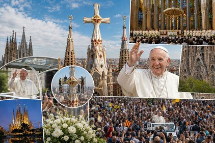 Papst in Barcelona, Graphik Alexander Gresbek Papst in Barcelona
