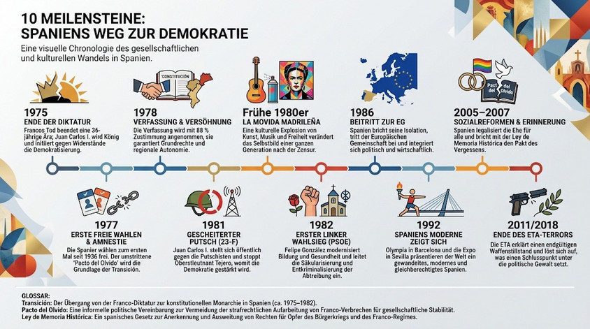 Spaniens Wandel von der Diktatur zur Demokratie