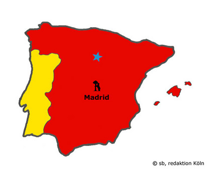 Spanienkarte mit der Lage von Burgos