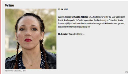 Bild über Rechtsstreit mit Kebekus