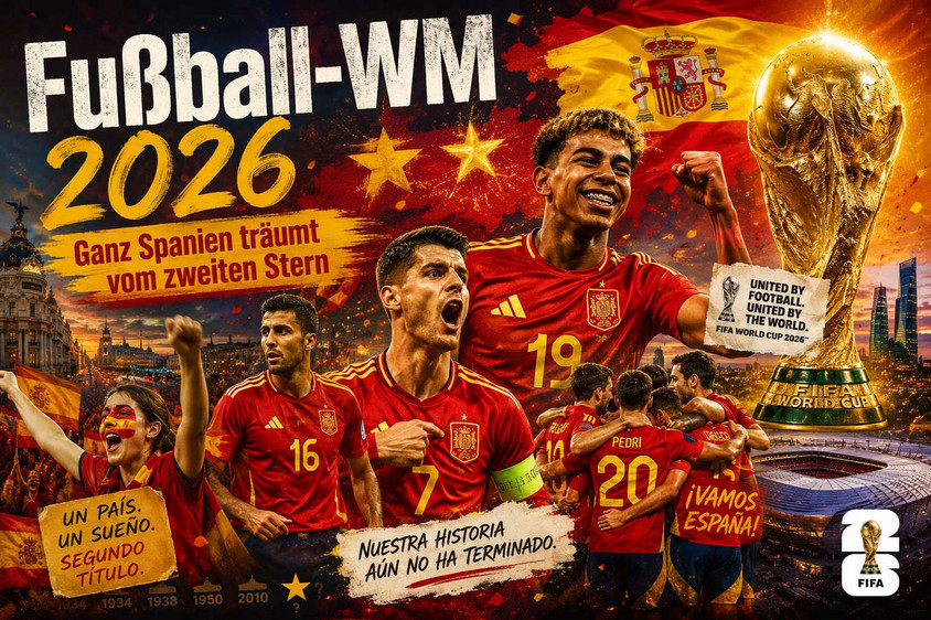 Spanien im WM-Fieber. Graphik Alexander Gresbek Spanien bei der WM