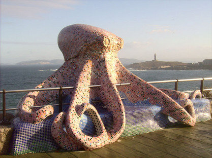Paul als Statue in Galicien