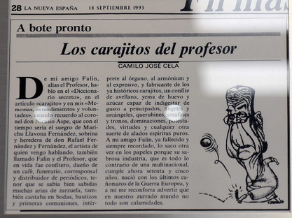 Zeitungsartikel des Nobelpreisträgers Artikel von Cela über Salas