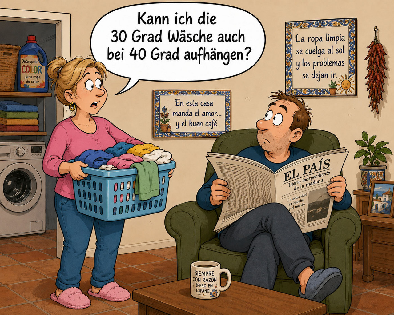 Hitze in Spanien Karikatur zur Hitze in Spanien