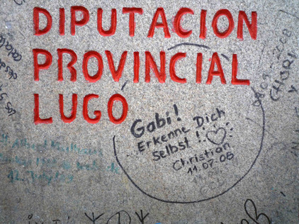 Schild in Lugo in der spanischen Region Galicien