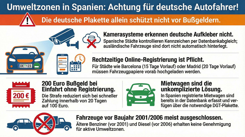 Umweltplaketten f&uuml;r Autos in Spanien