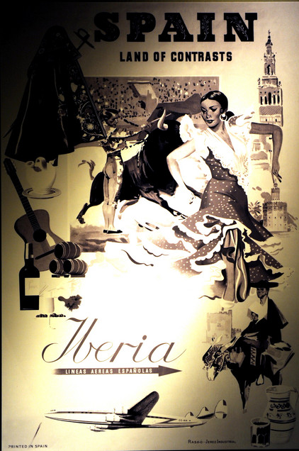 Historisches Werbeplakat der Fluglinie Iberia