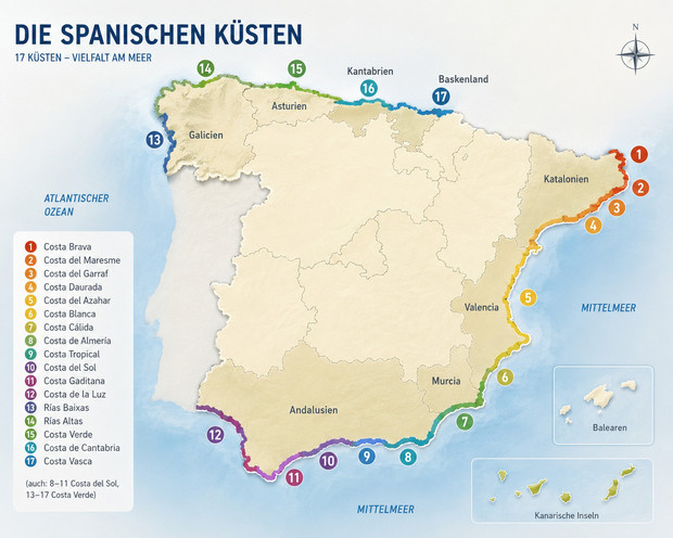 K&uuml;sten Spaniens
