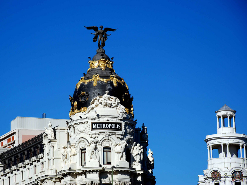 Skulptur eines Engels in Madrid