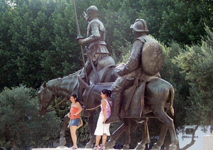 Don Quijote und Sancho Panza als Statue in Madrid
