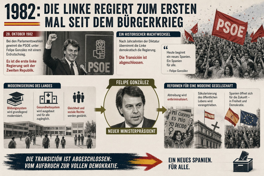 1982 regieren in Spanien die Sozialisten