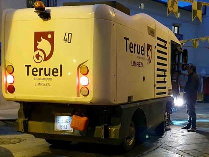 Müllwagen in Teruel, Fotos Tobias Büscher Müllabfuhr in Spanien