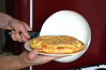 Tortilla gewendet