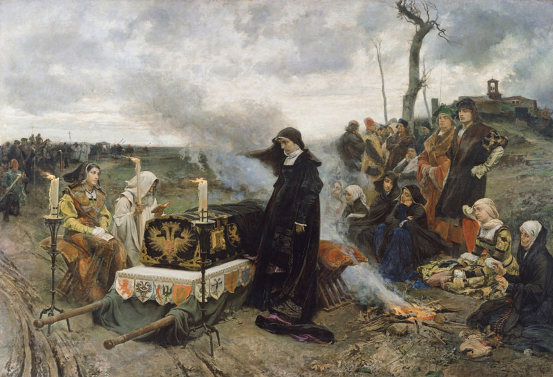 Johanna die Wahnsinnige am Sarg ihres Mannes Bild von Juana la Loca aus dem Museum Prado